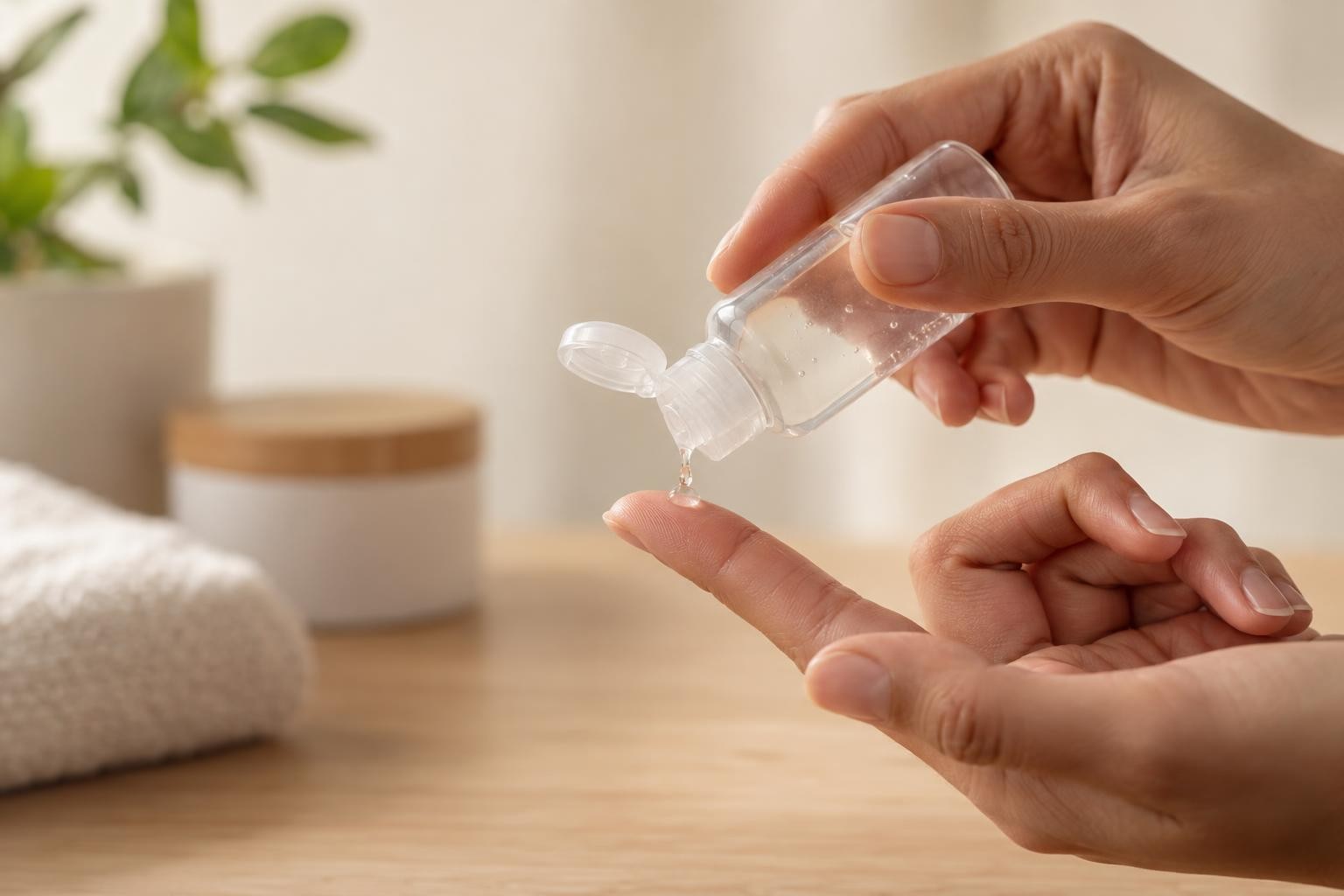 Petite quantité de gel déposée sur un doigt pour illustrer un essai progressif